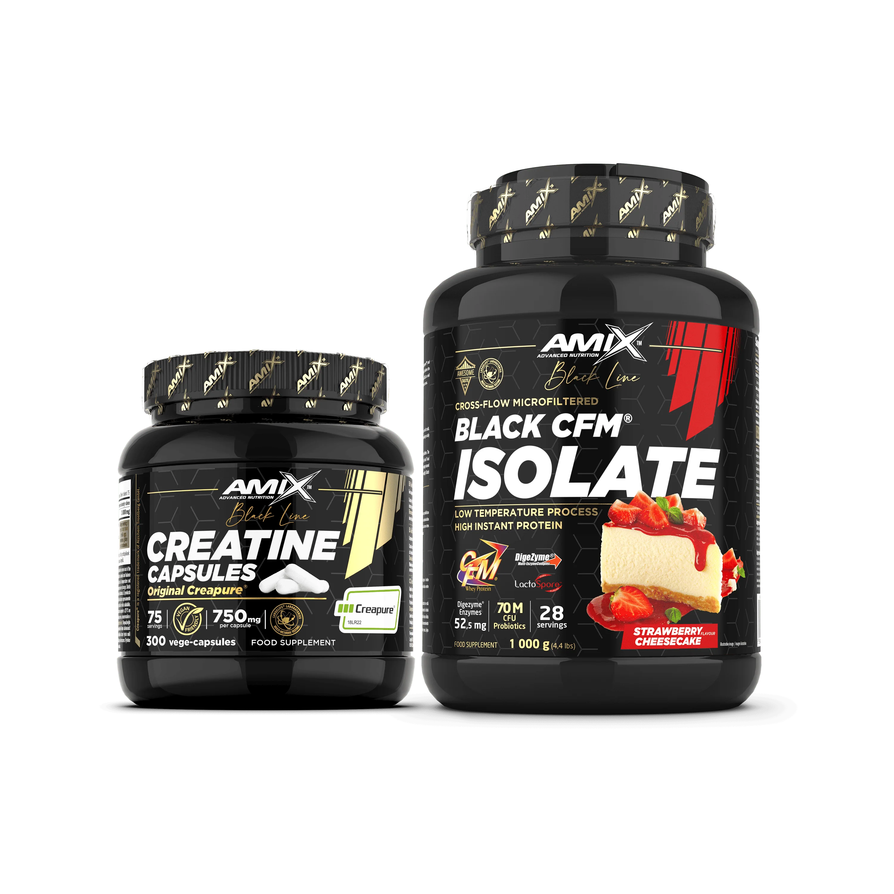 Pack Proteína Black CFM 1kg + Creatina Creapure 300 cápsulas