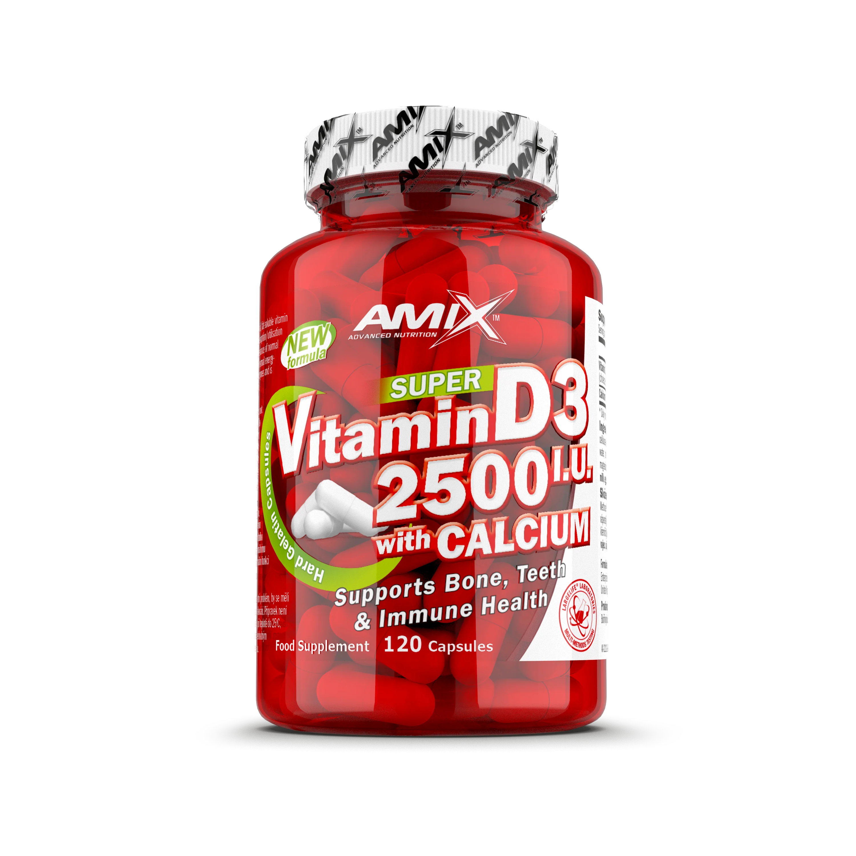 Vitamina D3 2500 I.U con Calcio 120 caps – Amix™